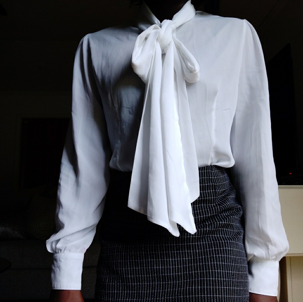 Silk button-down blouse